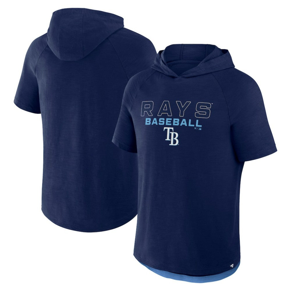 Navy Tampa Bay Rays Fanatics Clubhouse Optimal Play Raglan Hoodie T-Shirt