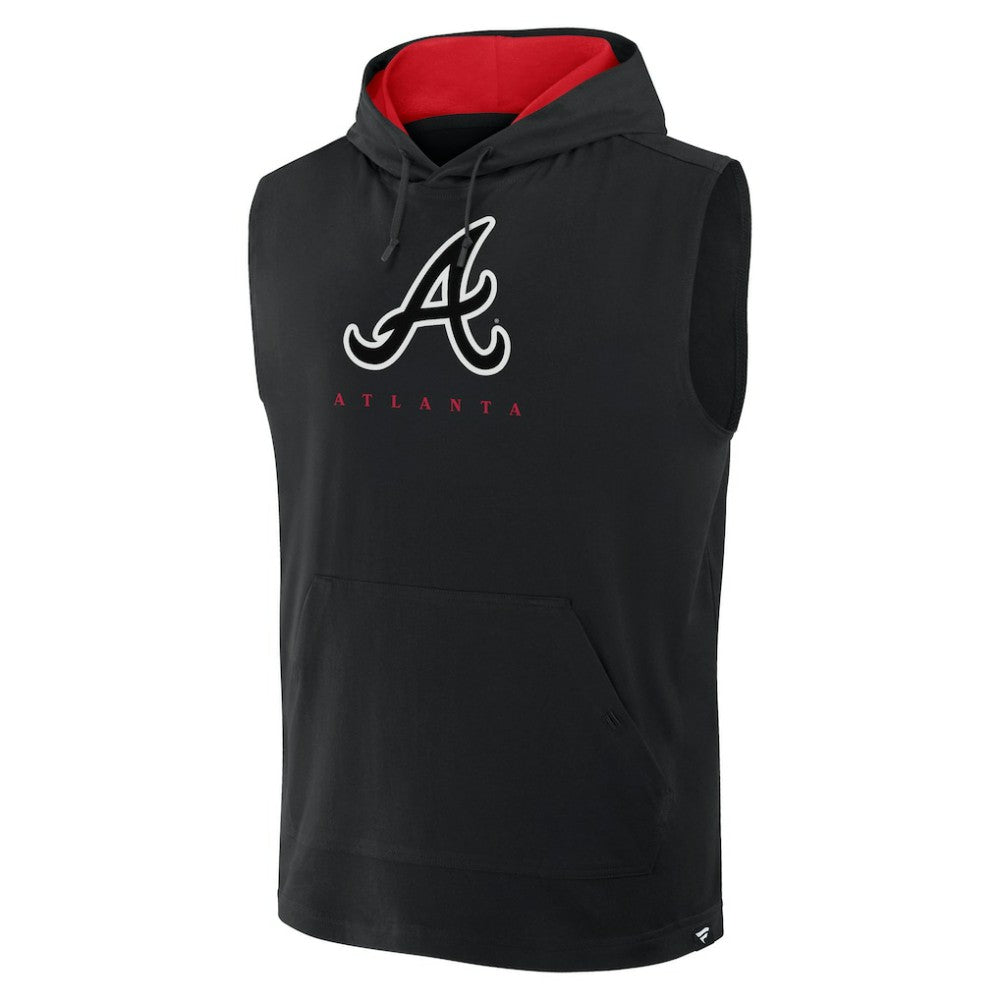 Black Atlanta Braves Fanatics Fire Speed Sleeveless Pullover Hoodie