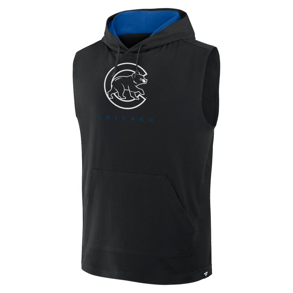 Black Chicago Cubs Fanatics Fire Speed Sleeveless Pullover Hoodie