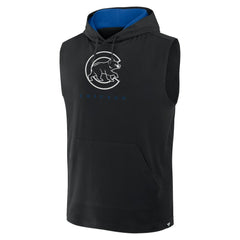 Black Chicago Cubs Fanatics Fire Speed Sleeveless Pullover Hoodie