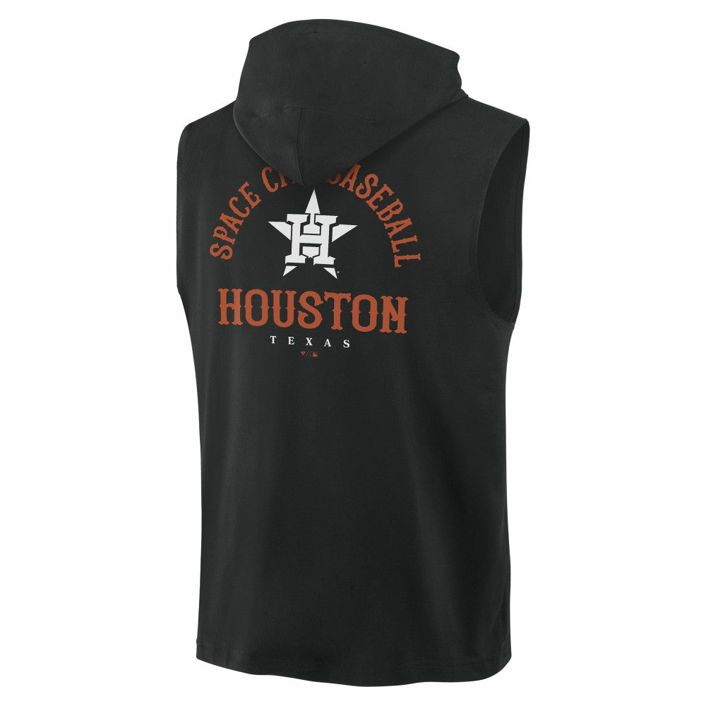 Black Houston Astros Fanatics Fire Speed Sleeveless Pullover Hoodie