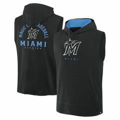 Black Miami Marlins Fanatics Fire Speed Sleeveless Pullover Hoodie