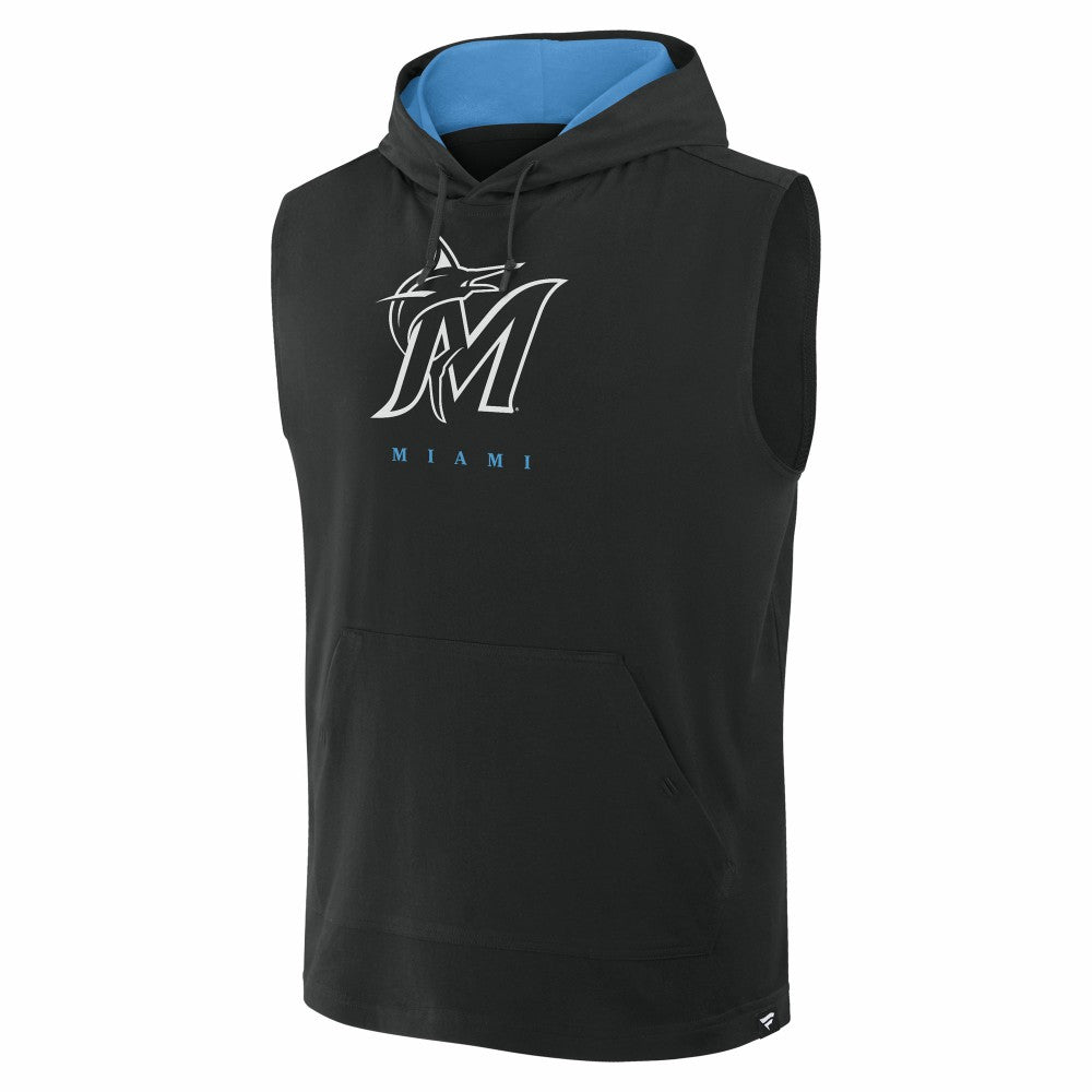 Black Miami Marlins Fanatics Fire Speed Sleeveless Pullover Hoodie