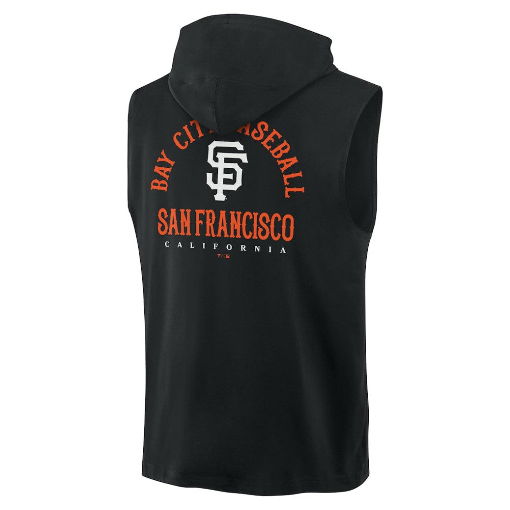 Black San Francisco Giants Fanatics Fire Speed Sleeveless Pullover Hoodie