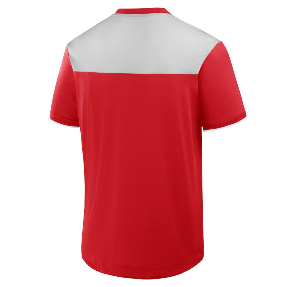 Red Philadelphia Phillies Fanatics Walk Off V-Neck T-Shirt