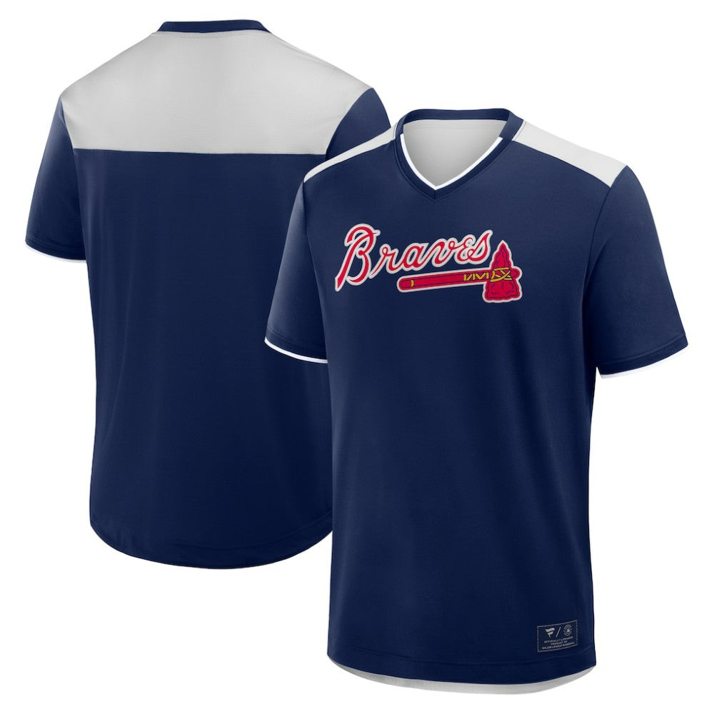 Navy Atlanta Braves Fanatics Walk Off V-Neck T-Shirt
