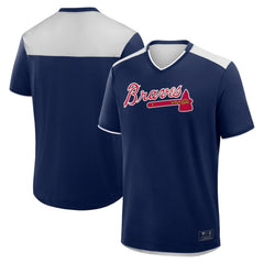 Navy Atlanta Braves Fanatics Walk Off V-Neck T-Shirt