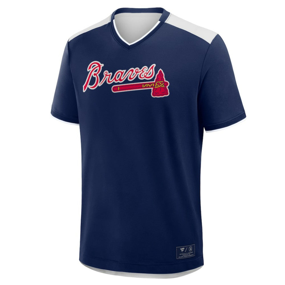 Navy Atlanta Braves Fanatics Walk Off V-Neck T-Shirt