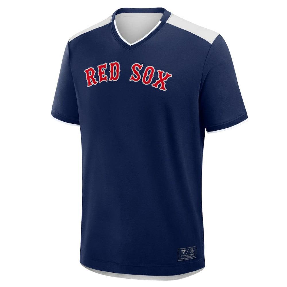 Navy Boston Red Sox Fanatics Walk Off V-Neck T-Shirt