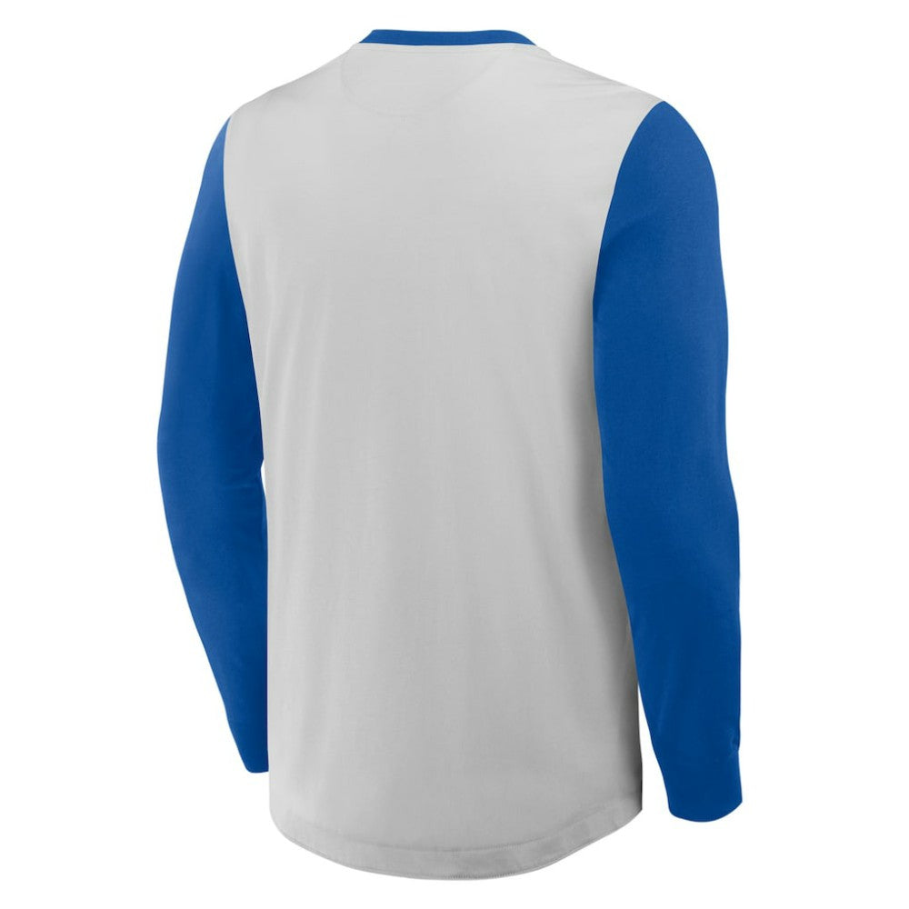 Gray/Royal Los Angeles Dodgers Fanatics Clubhouse Long Sleeve Henley Shirt