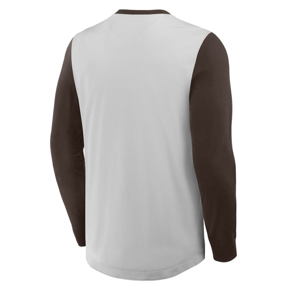 Gray/Brown San Diego Padres Fanatics Clubhouse Long Sleeve Henley Shirt