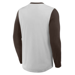 Gray/Brown San Diego Padres Fanatics Clubhouse Long Sleeve Henley Shirt
