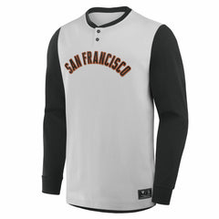 Gray/Black San Francisco Giants Fanatics Clubhouse Long Sleeve Henley Shirt