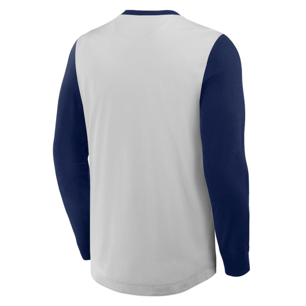 Gray/Navy Atlanta Braves Fanatics Clubhouse Long Sleeve Henley Shirt