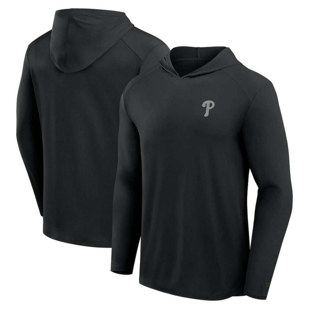 Black Philadelphia Phillies Fanatics Front Office Power Mono Long Sleeve Hoodie T-Shirt