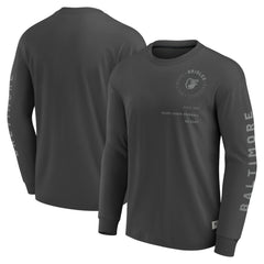 Charcoal Baltimore Orioles Fanatics Elements Future Ground Tonal Info Long Sleeve T-Shirt