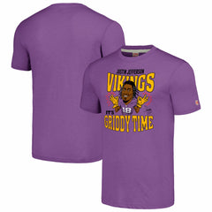 Justin Jefferson  Homage Unisex Caricature Player Tri-Blend T-Shirt - Minnesota Vikings T-shirts