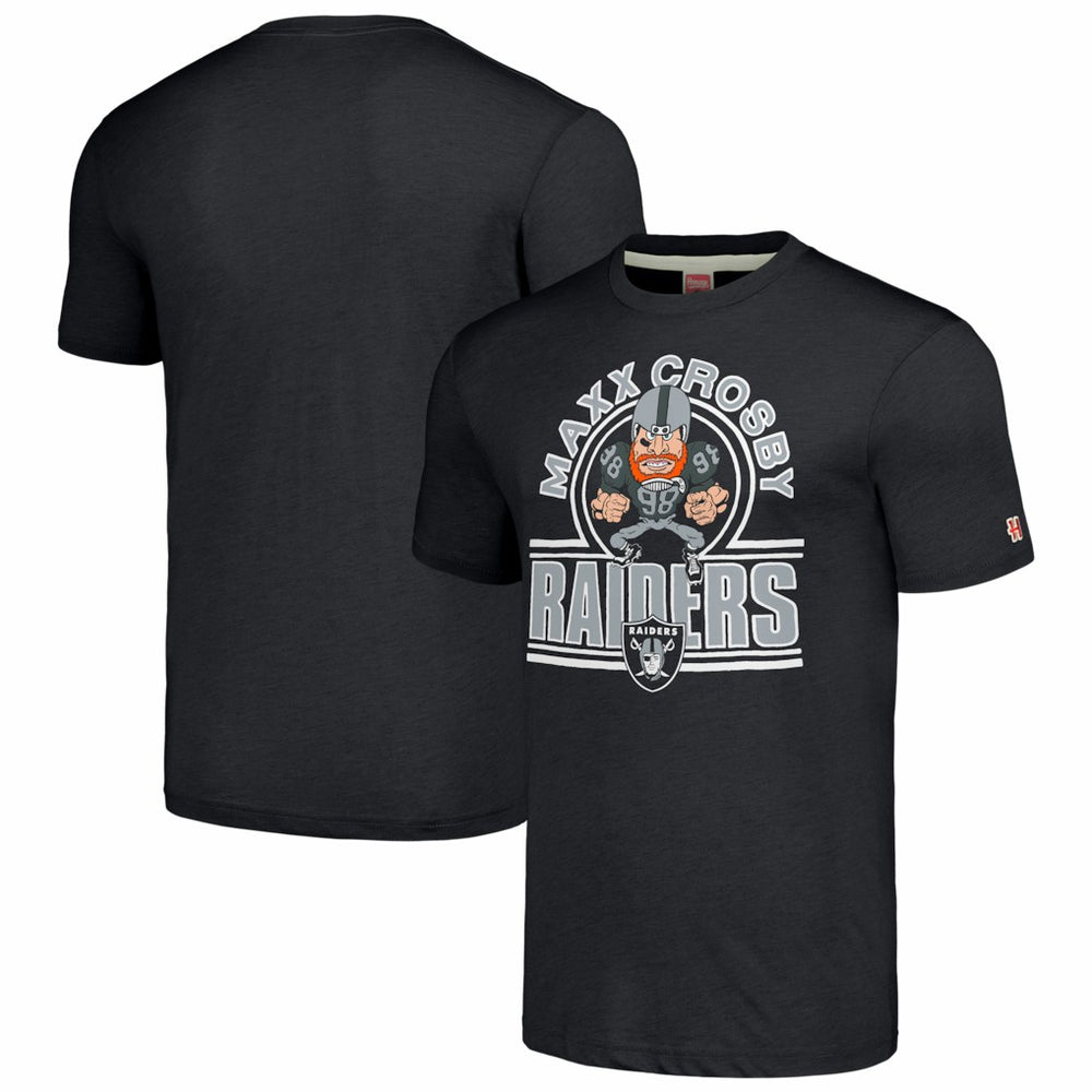 Maxx Crosby  Homage Unisex Caricature Player Tri-Blend T-Shirt - Las Vegas Raiders T-shirts