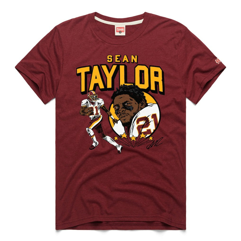Sean Taylor  Homage Caricature Retired Player Tri-Blend T-Shirt - Washington Commanders T-shirts