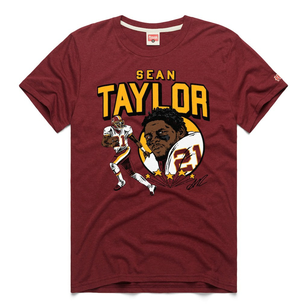 Sean Taylor  Homage Caricature Retired Player Tri-Blend T-Shirt - Washington Commanders T-shirts