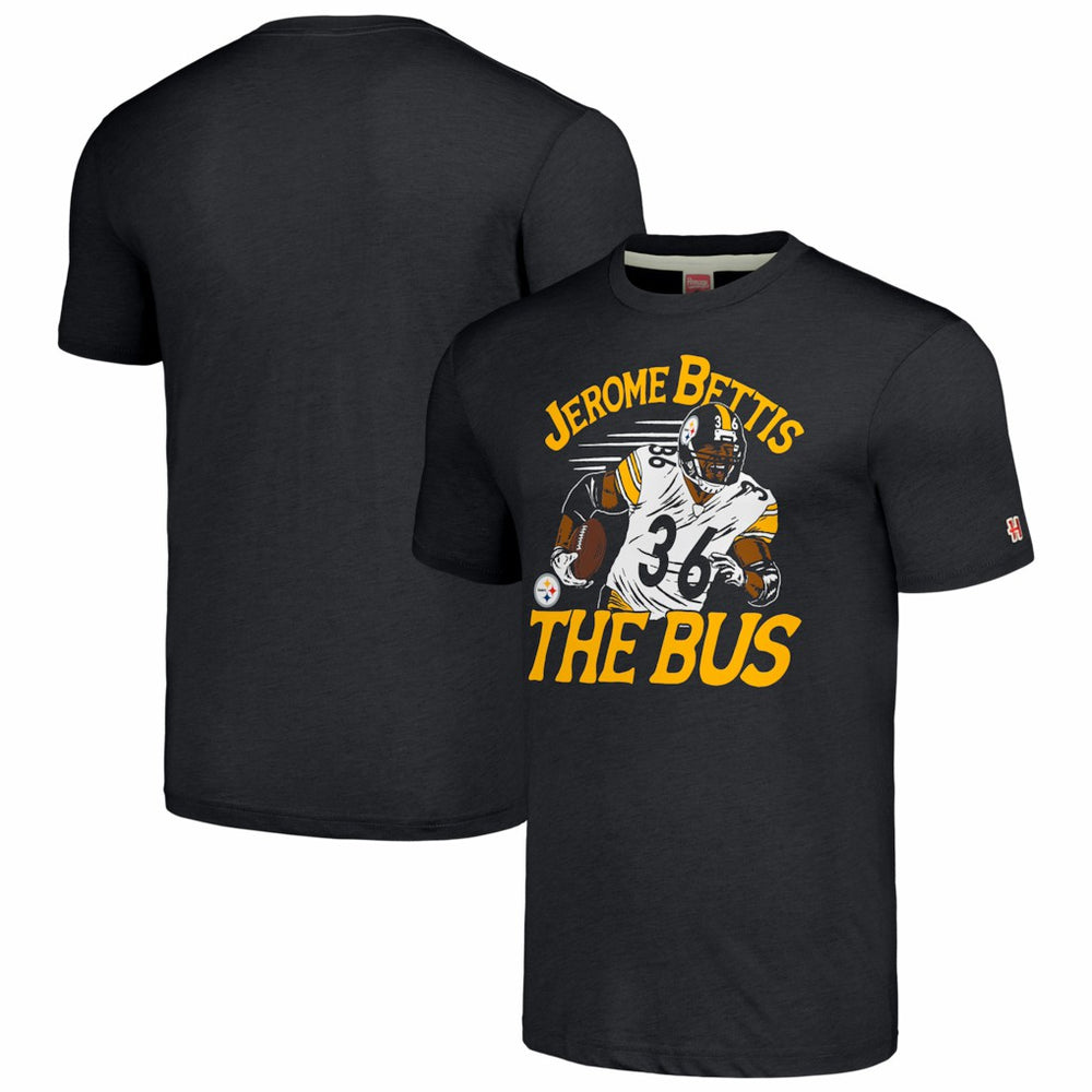 Jerome Bettis  Homage Caricature Retired Player Tri-Blend T-Shirt - Pittsburgh Steelers T-shirts