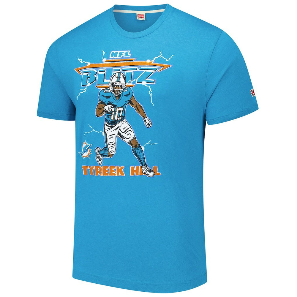 Tyreek Hill  Homage Unisex NFL Blitz Player Tri-Blend T-Shirt - Miami Dolphins T-shirts