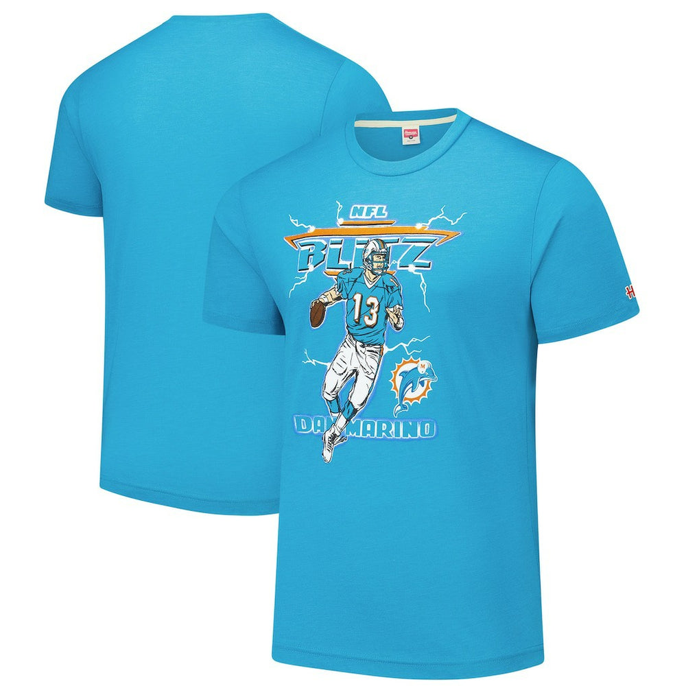 Dan Marino  Homage Unisex NFL Blitz Retired Player Tri-Blend T-Shirt - Miami Dolphins T-shirts