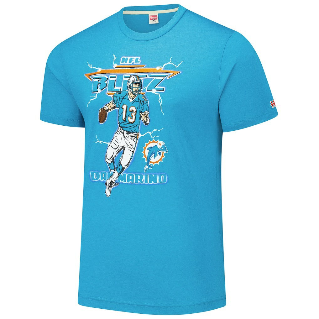 Dan Marino  Homage Unisex NFL Blitz Retired Player Tri-Blend T-Shirt - Miami Dolphins T-shirts