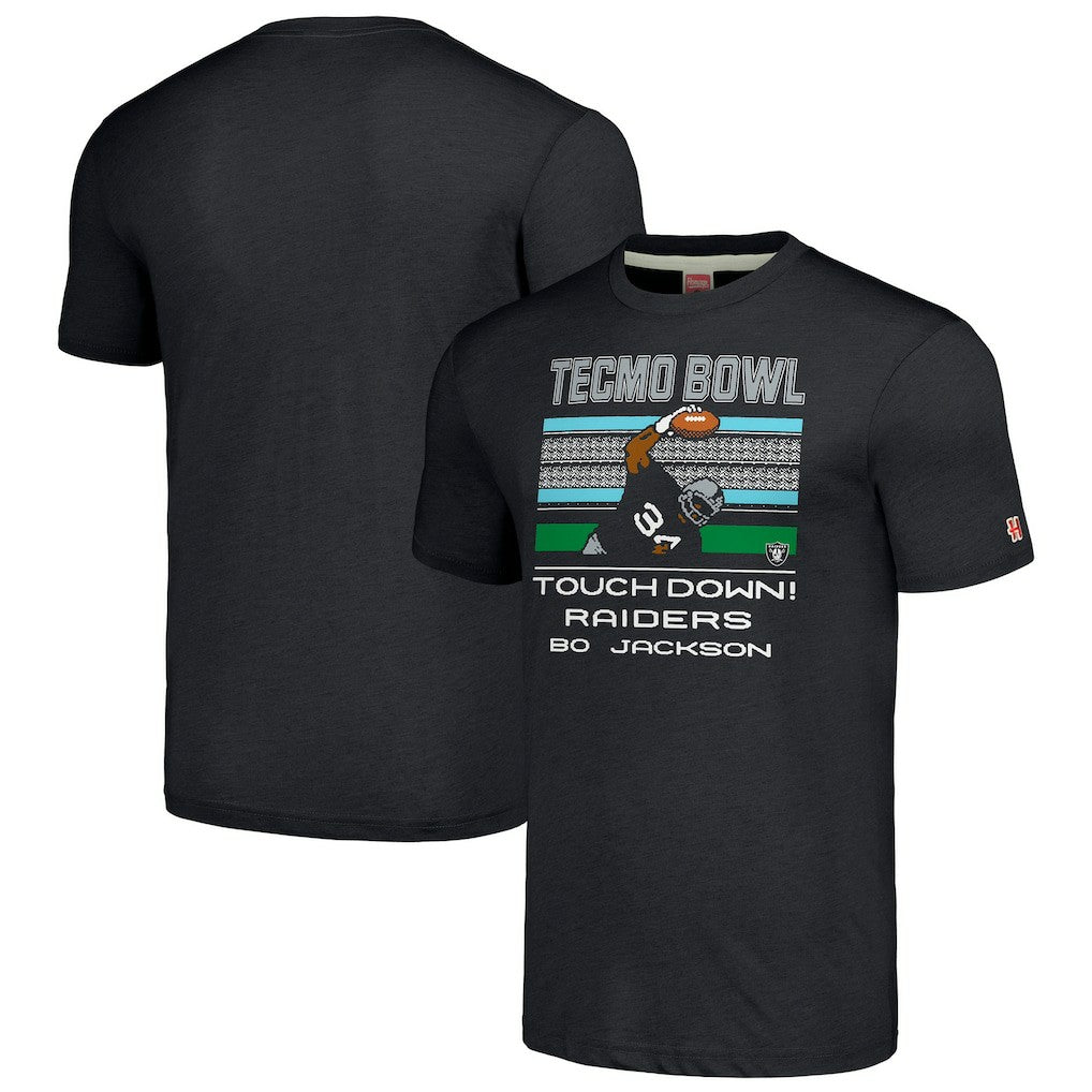 Bo Jackson  Homage Unisex Tecmo Bowl Retired Player Graphic Tri-Blend T-Shirt - Las Vegas Raiders T-shirts