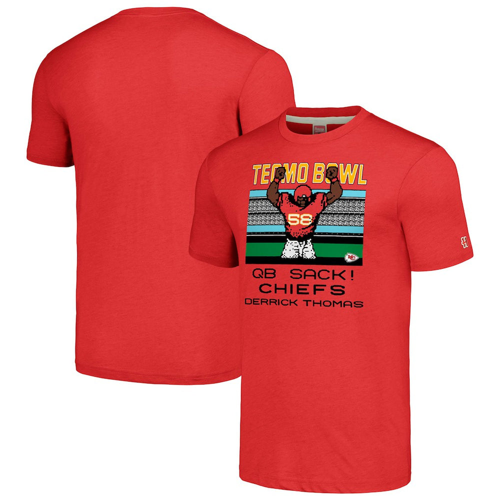 Derrick Thomas  Homage Unisex Tecmo Bowl Retired Player Graphic Tri-Blend T-Shirt - Kansas City Chiefs T-shirts