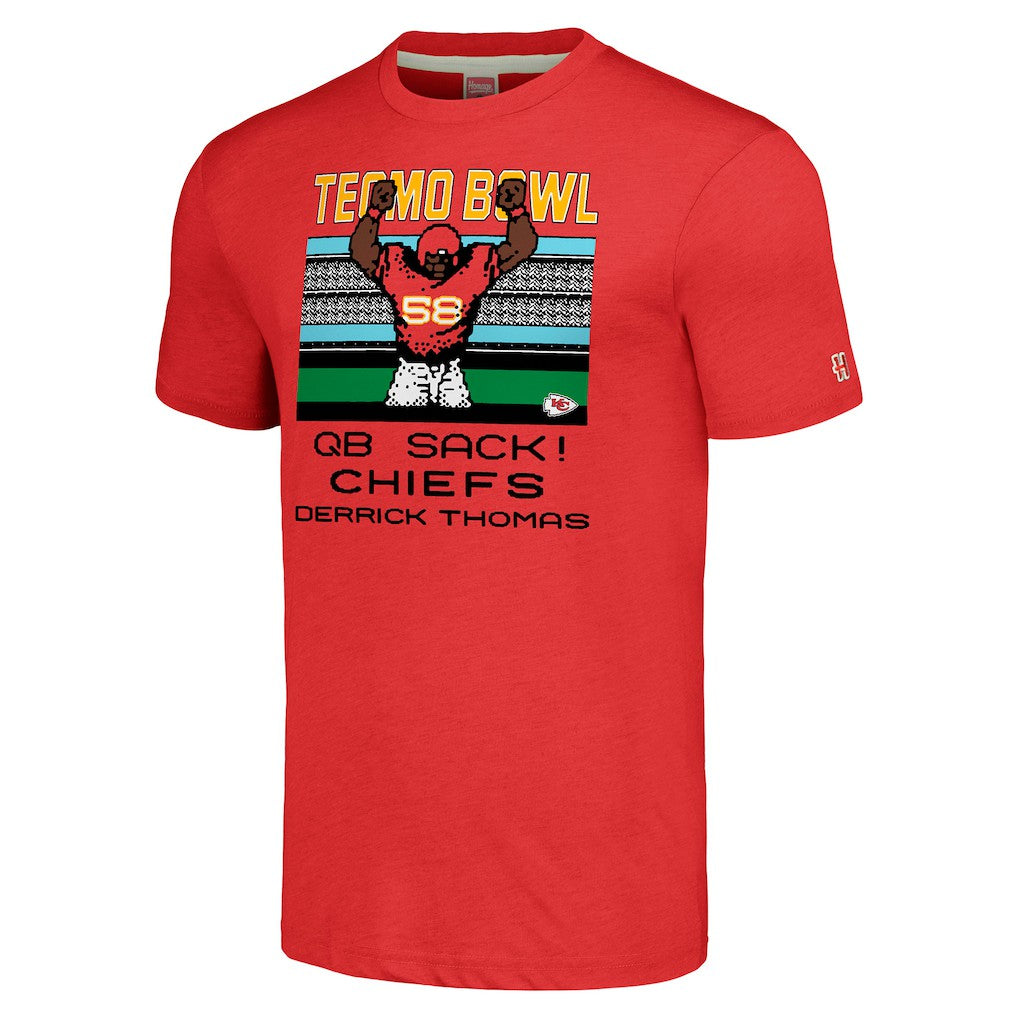 Derrick Thomas  Homage Unisex Tecmo Bowl Retired Player Graphic Tri-Blend T-Shirt - Kansas City Chiefs T-shirts