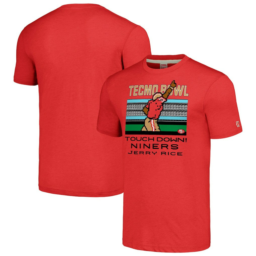 Jerry Rice  Homage Unisex Tecmo Bowl Retired Player Graphic Tri-Blend T-Shirt - San Francisco 49ers T-shirts