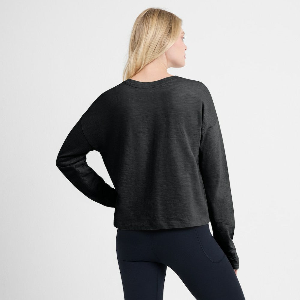 NHL Pittsburgh Penguins Fanatics Women's Oversized All Out Effort Long Sleeve Henley T-Shirt