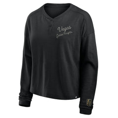 NHL Vegas Golden Knights Fanatics Women's Oversized All Out Effort Long Sleeve Henley T-Shirt