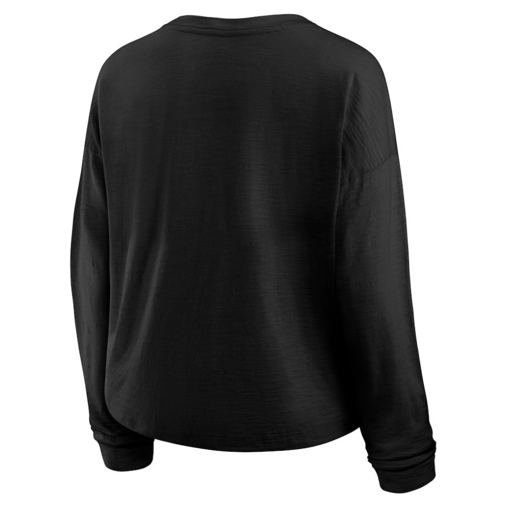 NHL Boston Bruins Fanatics Women's Oversized All Out Effort Long Sleeve Henley T-Shirt