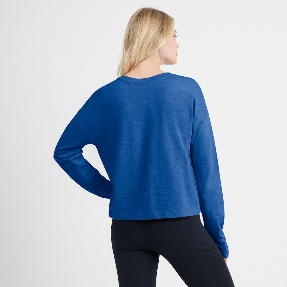 NHL New York Rangers Fanatics Women's Oversized All Out Effort Long Sleeve Henley T-Shirt