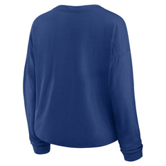 NHL Tampa Bay Lightning Fanatics Women's Oversized All Out Effort Long Sleeve Henley T-Shirt