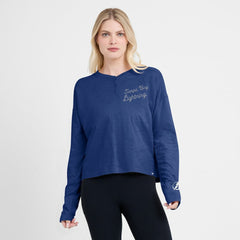 NHL Tampa Bay Lightning Fanatics Women's Oversized All Out Effort Long Sleeve Henley T-Shirt