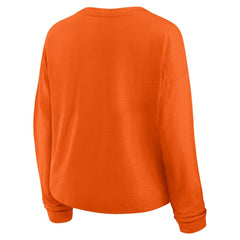 NHL Philadelphia Flyers Fanatics Women's Oversized All Out Effort Long Sleeve Henley T-Shirt