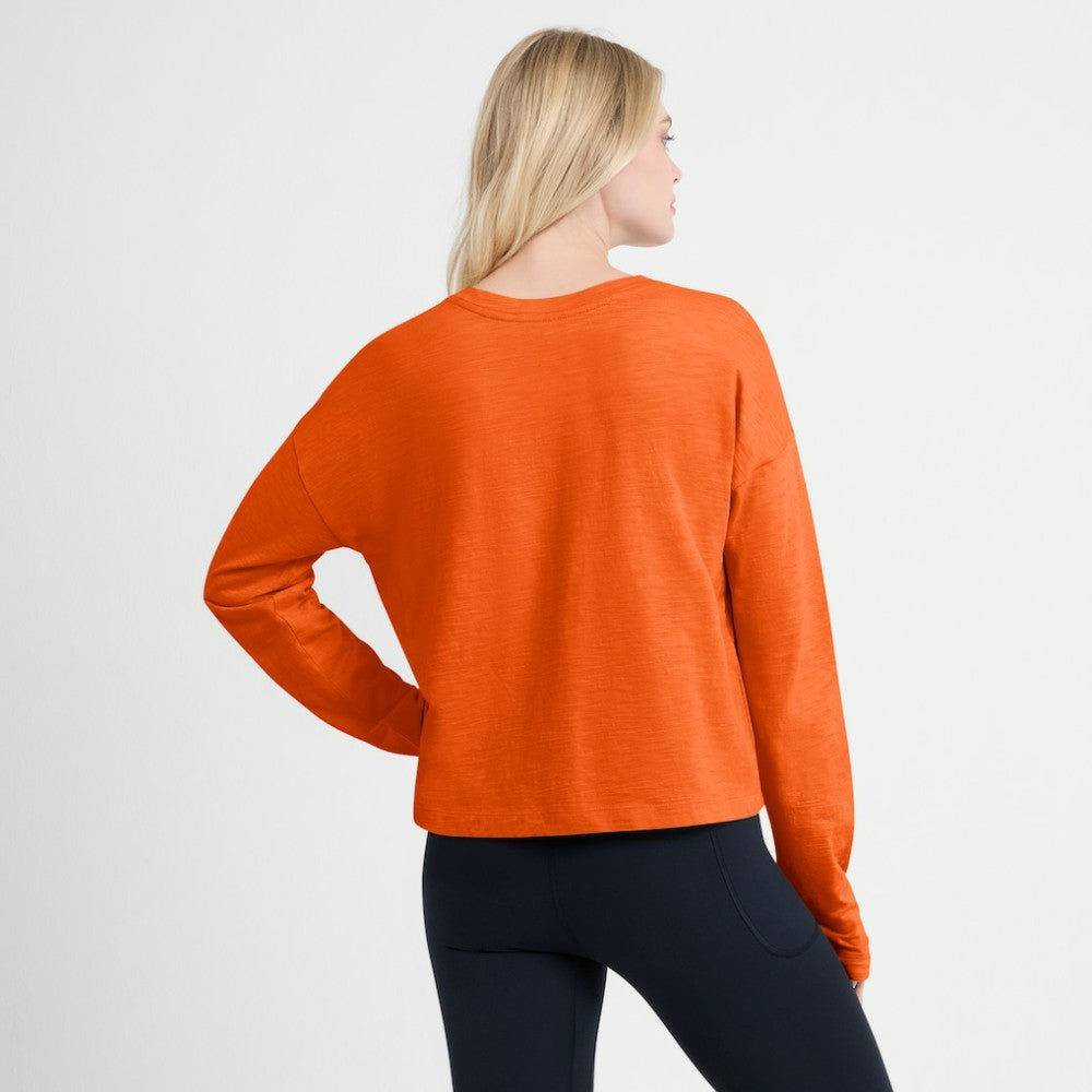NHL Philadelphia Flyers Fanatics Women's Oversized All Out Effort Long Sleeve Henley T-Shirt