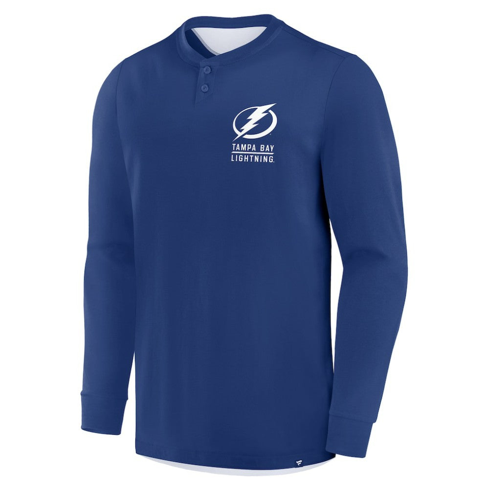 NHL Tampa Bay Lightning Fanatics Adrenaline Push Long Sleeve Henley Shirt