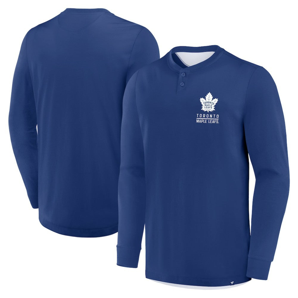 NHL Toronto Maple Leafs Fanatics Adrenaline Push Long Sleeve Henley Shirt