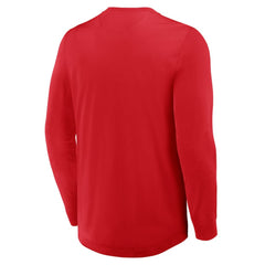 NHL New Jersey Devils Fanatics Adrenaline Push Long Sleeve Henley Shirt