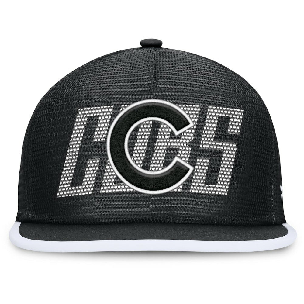 Black Chicago Cubs Fanatics Let's Glow Line Drive Snapback Hat