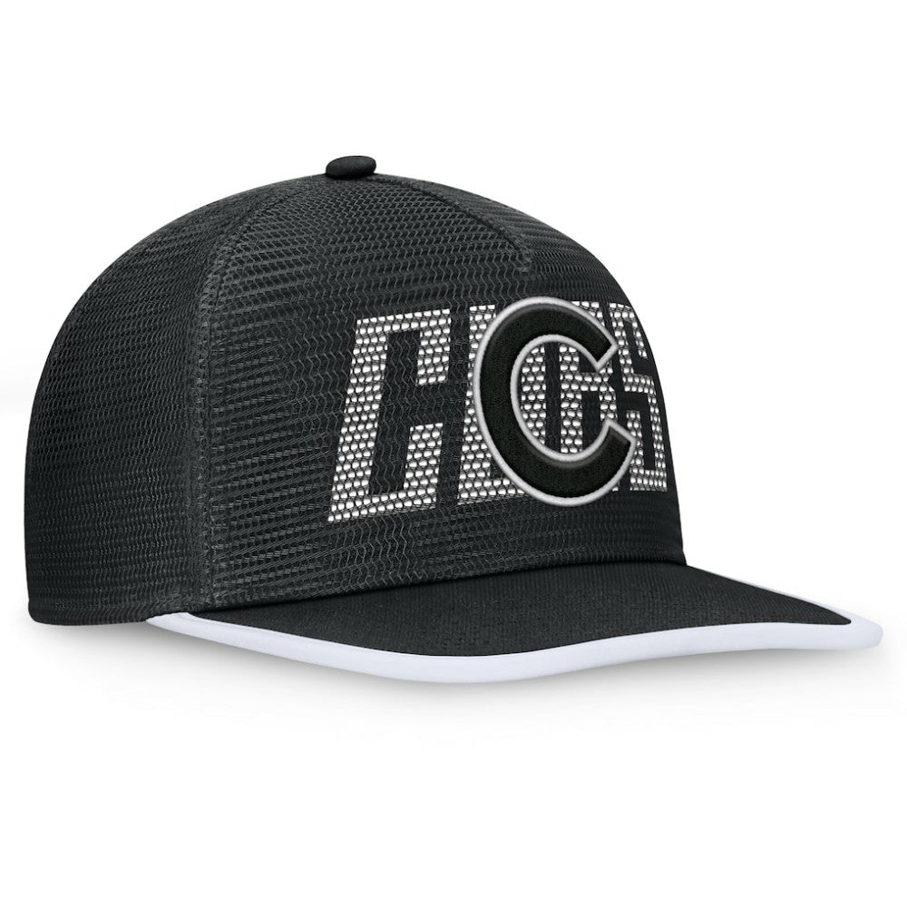 Black Chicago Cubs Fanatics Let's Glow Line Drive Snapback Hat