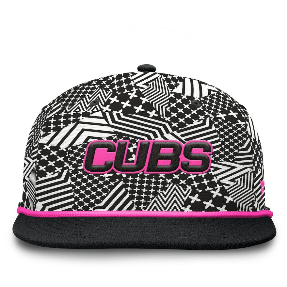 Black Chicago Cubs Fanatics Let's Glow Moon Shot Snapback Hat