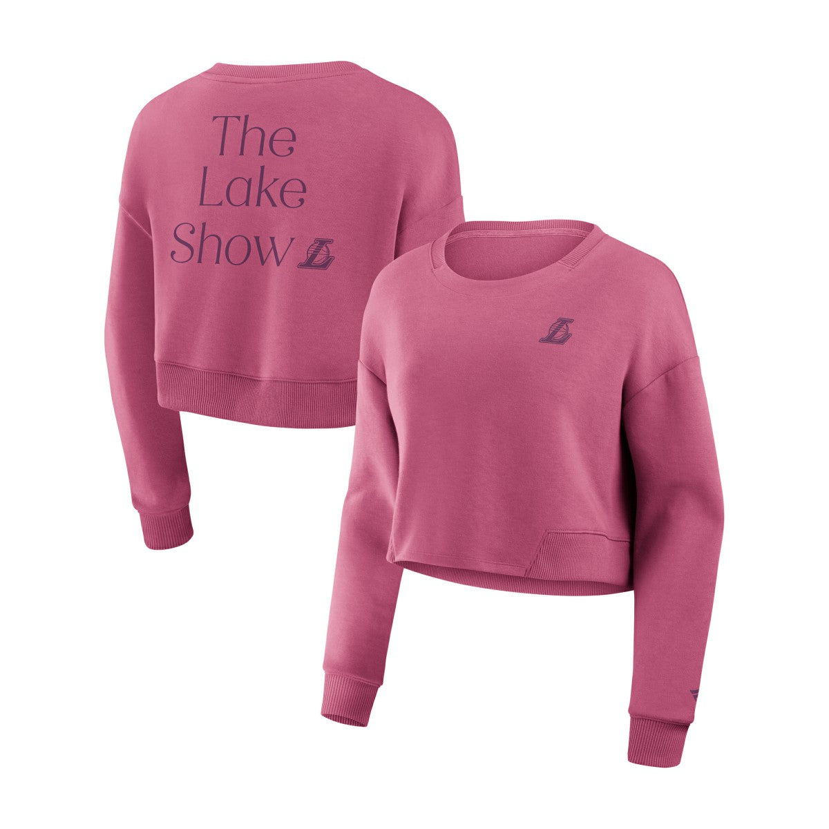 Fanatics Los Angeles Lakers Women's Studio Tri-Blend Cropped Pullover Sweatshirt