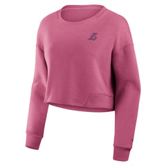 Fanatics Los Angeles Lakers Women's Studio Tri-Blend Cropped Pullover Sweatshirt