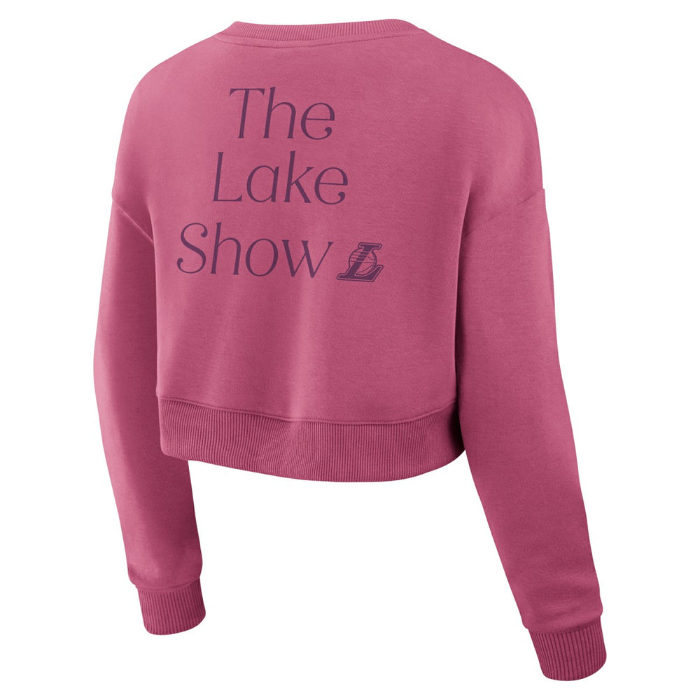 Fanatics Los Angeles Lakers Women's Studio Tri-Blend Cropped Pullover Sweatshirt