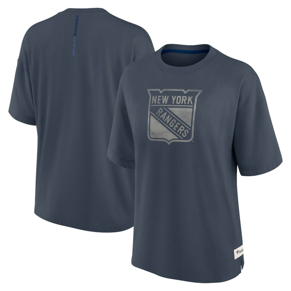 NHL New York Rangers Fanatics Women's Oversized Elements Raw Edge Future Ground T-Shirt
